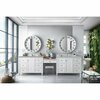 James Martin Vanities Copper Cove Encore 122in Double Vanity Set, Bright White w/ 3 CM Eternal Serena Quartz Top 301-V122-BW-DU-3ESR